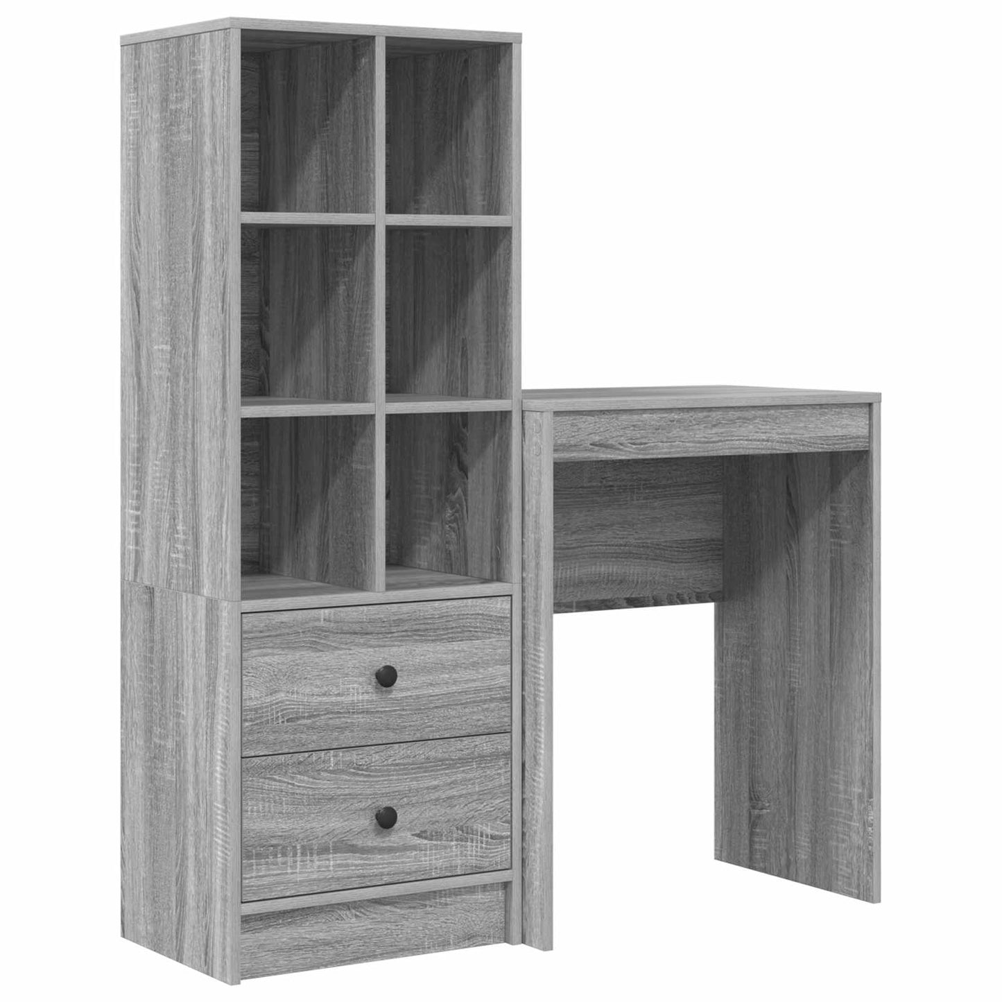Desk with Drawer with Shelf with Storage 2 pcs Grey Sonoma