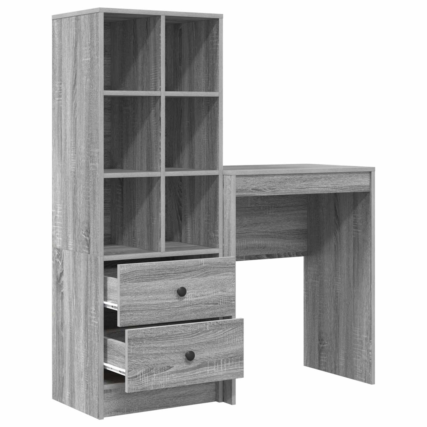Desk with Drawer with Shelf with Storage 2 pcs Grey Sonoma