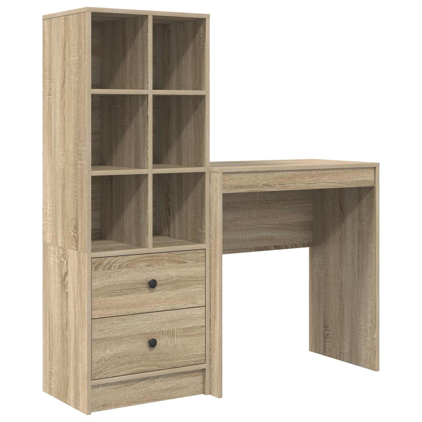 Desk with Drawer with Shelf with Storage 2 pcs Sonoma Oak