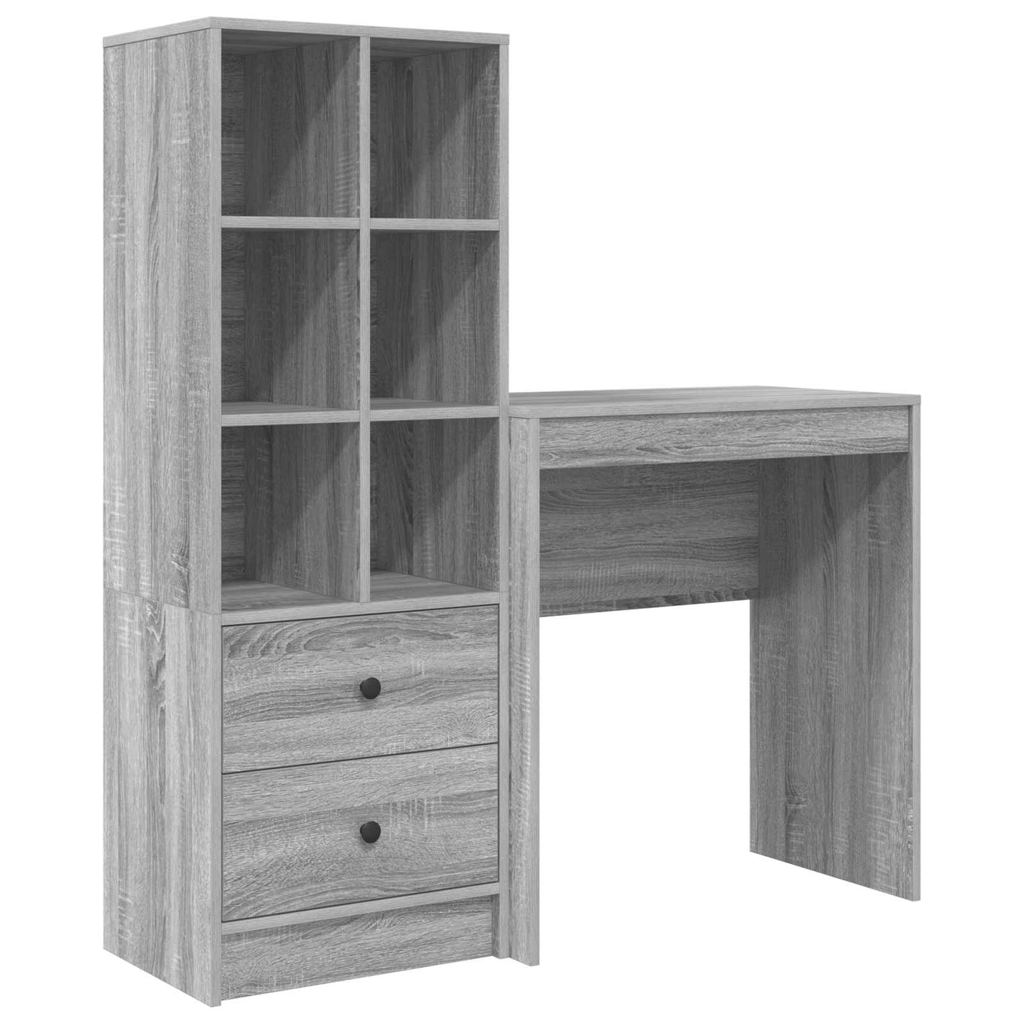 Desk with Drawer with Shelf with Storage 2 pcs Grey Sonoma