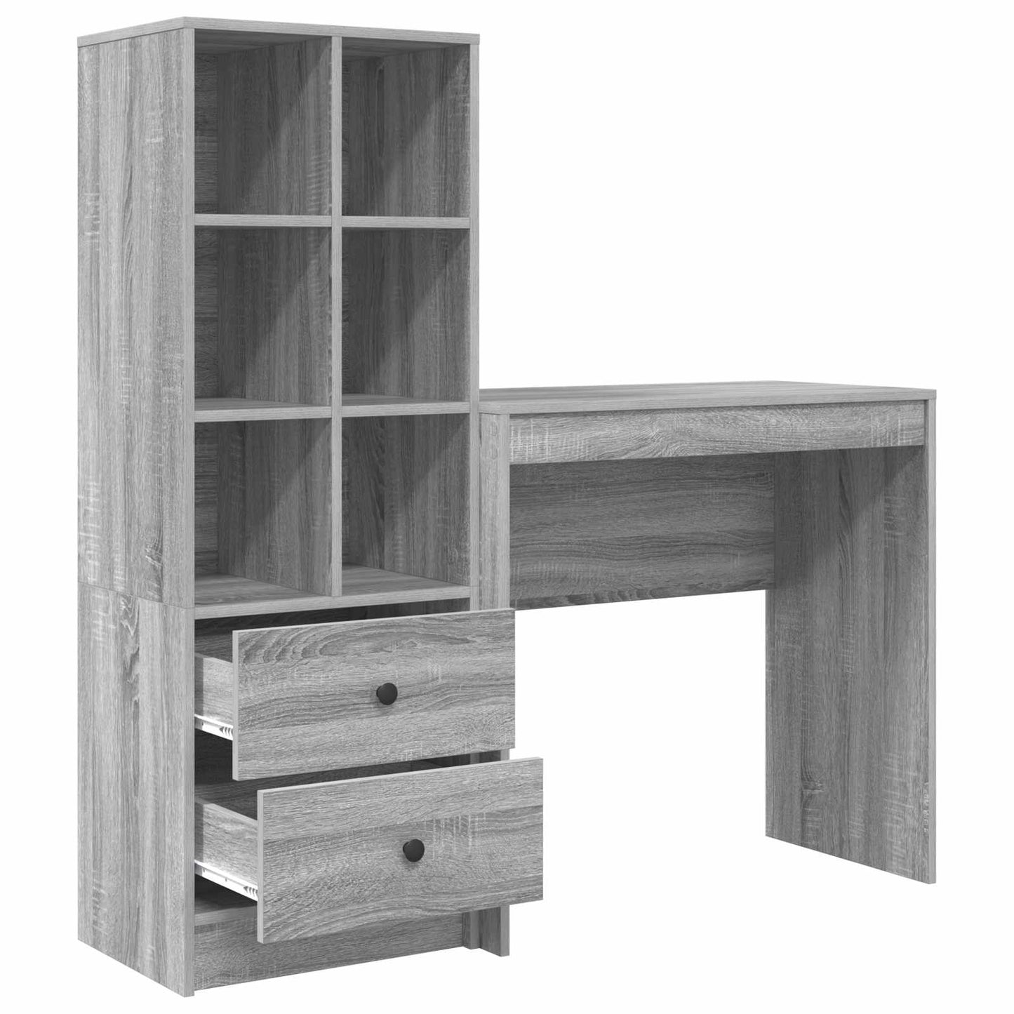 Desk with Drawer with Shelf with Storage 2 pcs Grey Sonoma