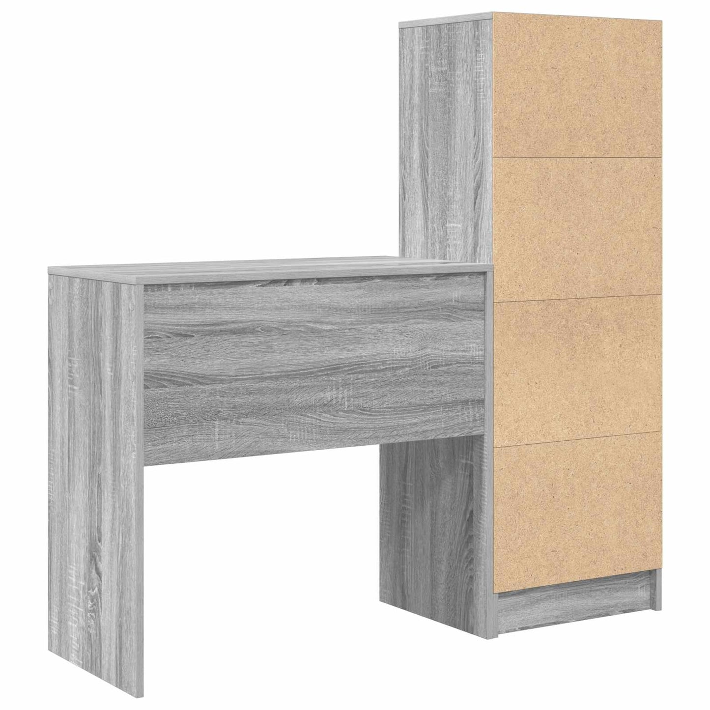 Desk with Drawer with Shelf with Storage 2 pcs Grey Sonoma