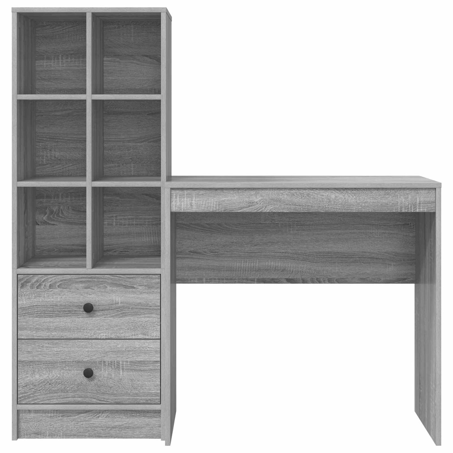 Desk with Drawer with Shelf with Storage 2 pcs Grey Sonoma