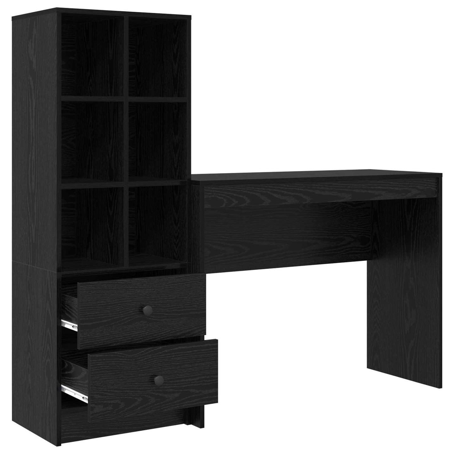 Desk Black Oak 145.5 x 40 x 127 cm 2 pcs