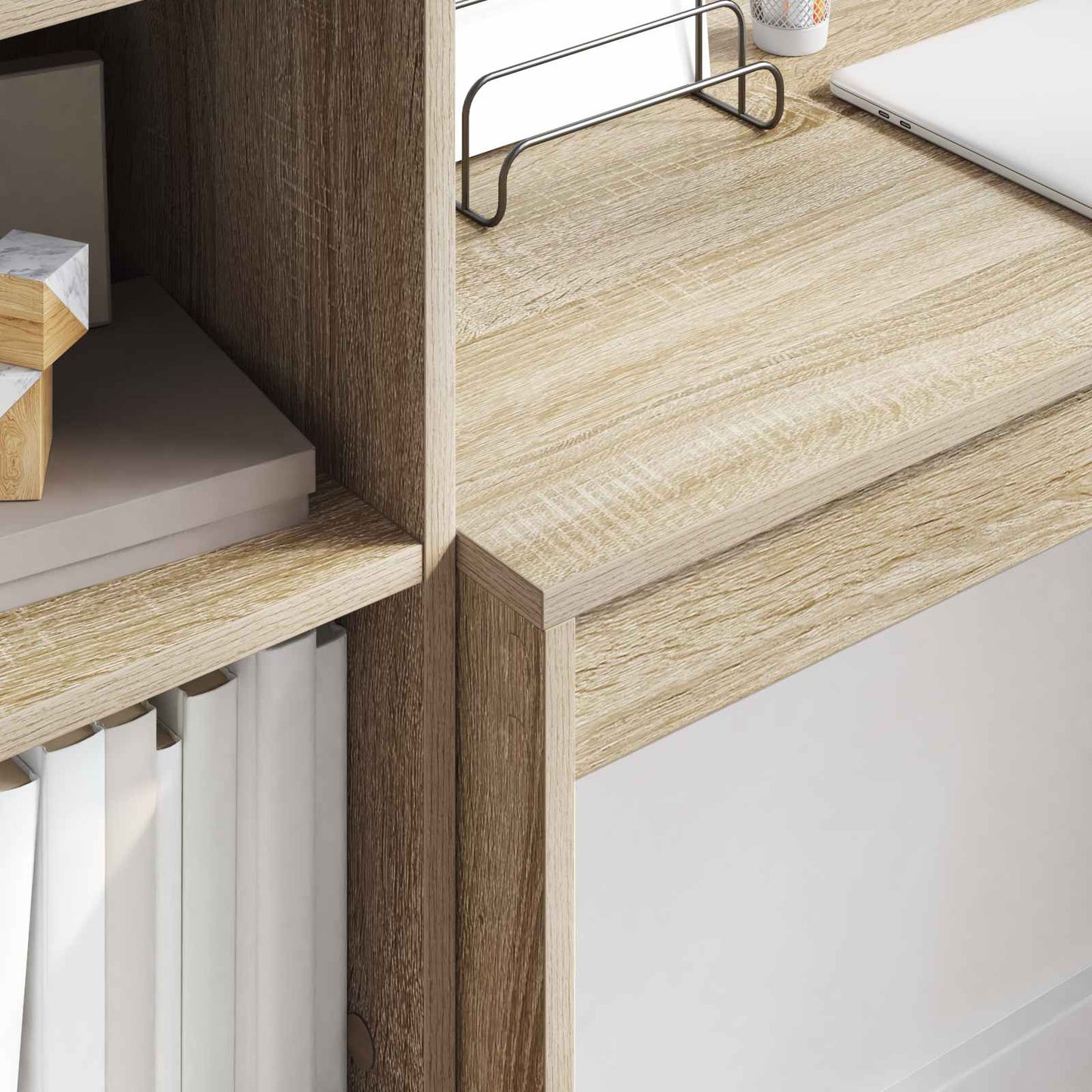 Desk with Drawer with Shelf with Storage 2 pcs Sonoma Oak