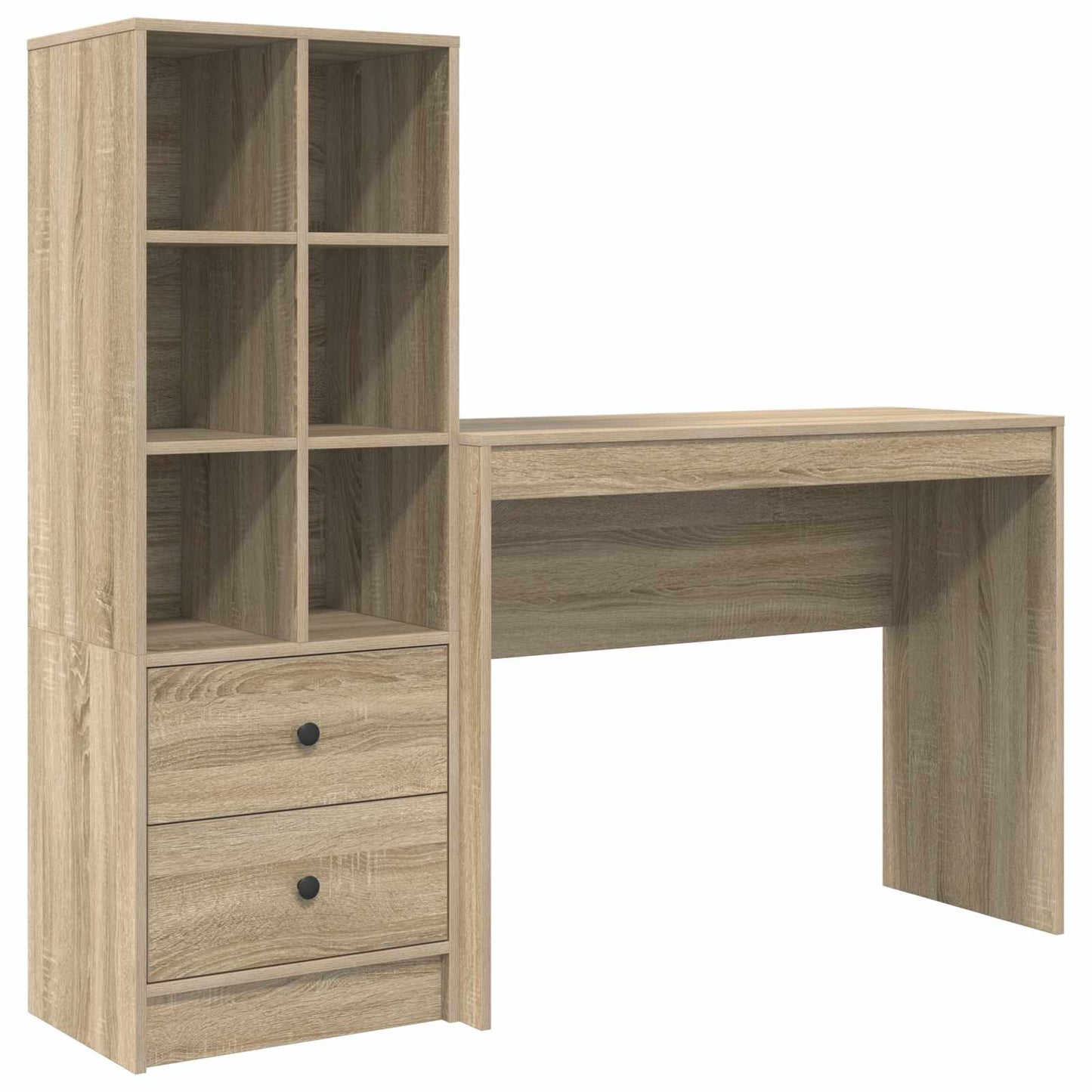 Desk with Drawer with Shelf with Storage 2 pcs Sonoma Oak