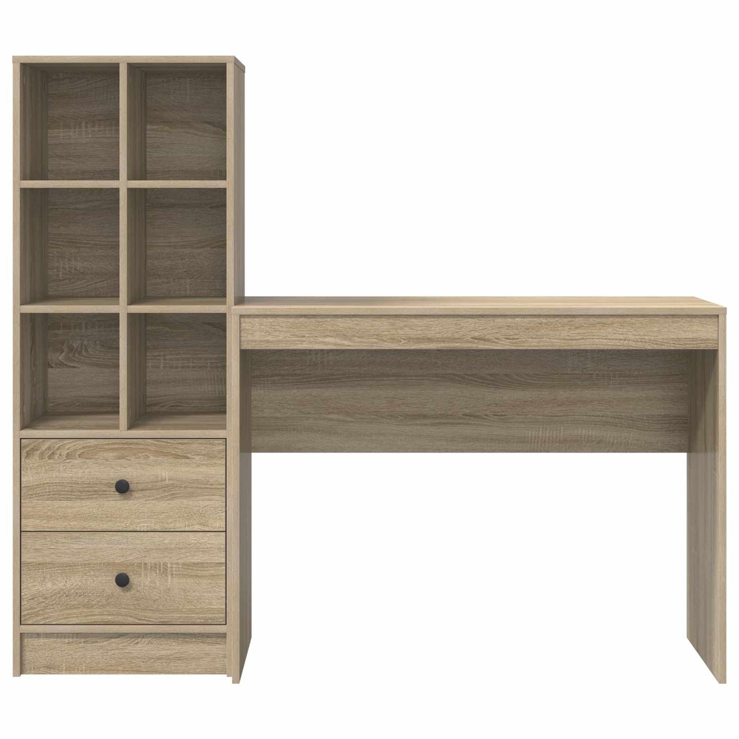 Desk with Drawer with Shelf with Storage 2 pcs Sonoma Oak
