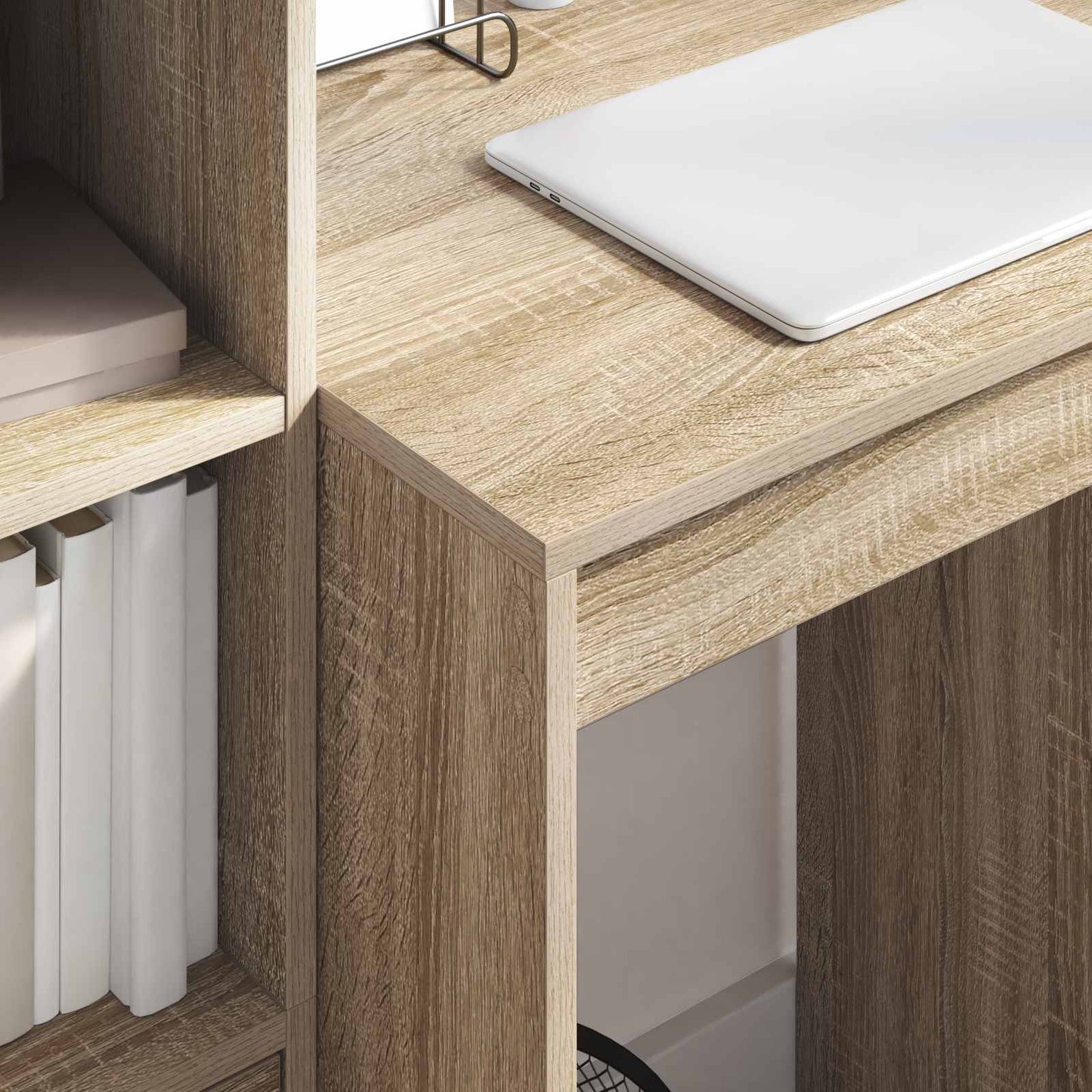 Desk with Drawer with Shelf with Storage 2 pcs Sonoma Oak