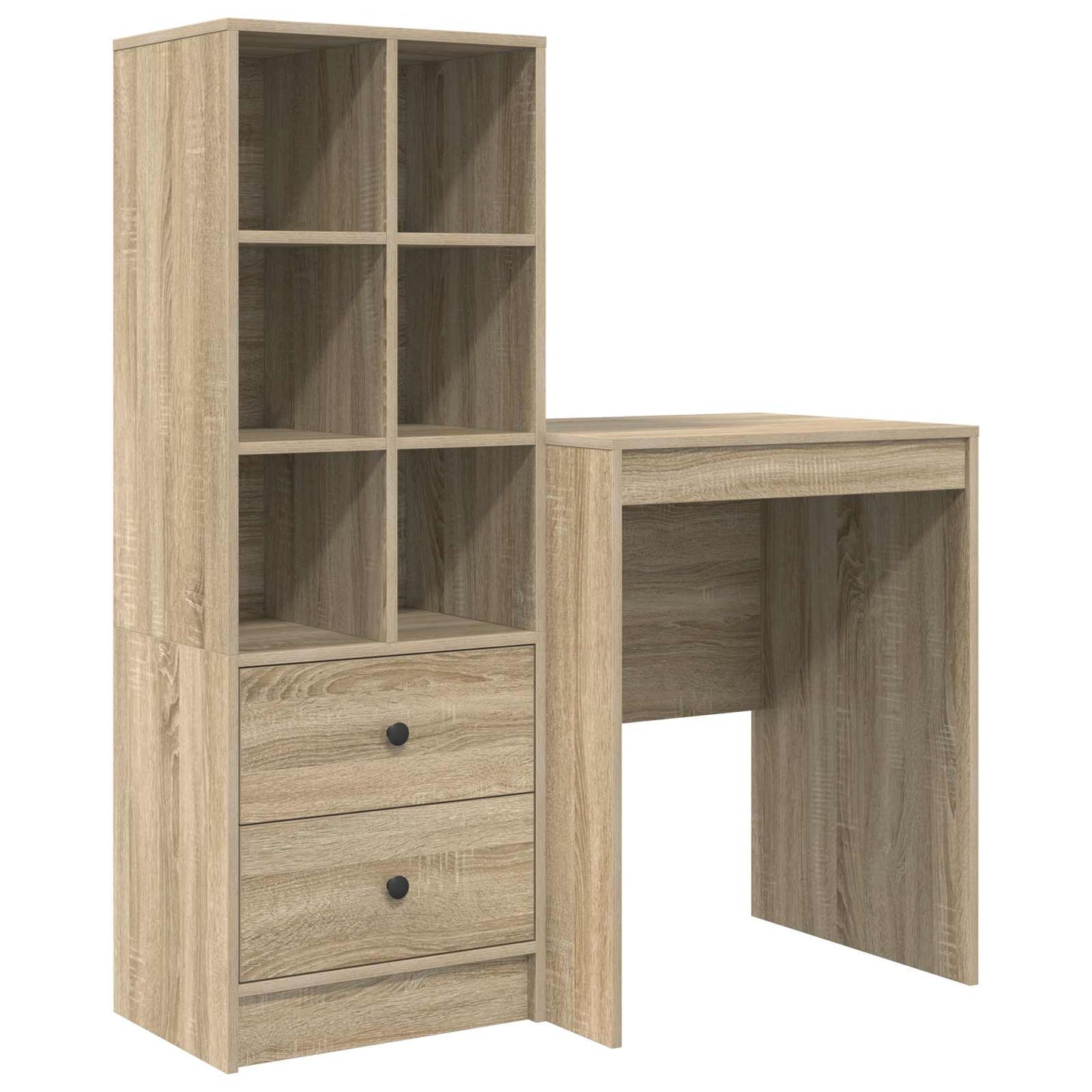 Desk with Drawer with Shelf with Storage 2 pcs Sonoma Oak