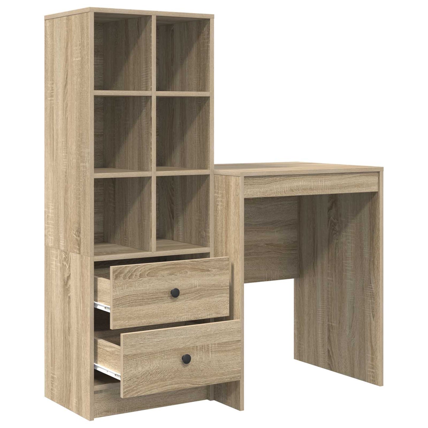 Desk with Drawer with Shelf with Storage 2 pcs Sonoma Oak