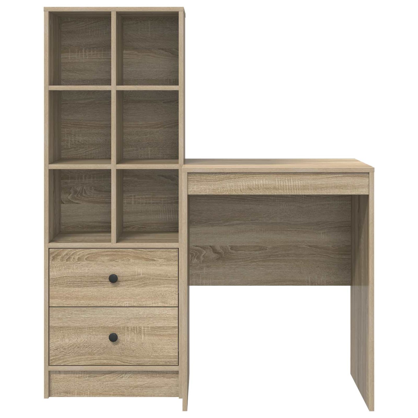 Desk with Drawer with Shelf with Storage 2 pcs Sonoma Oak
