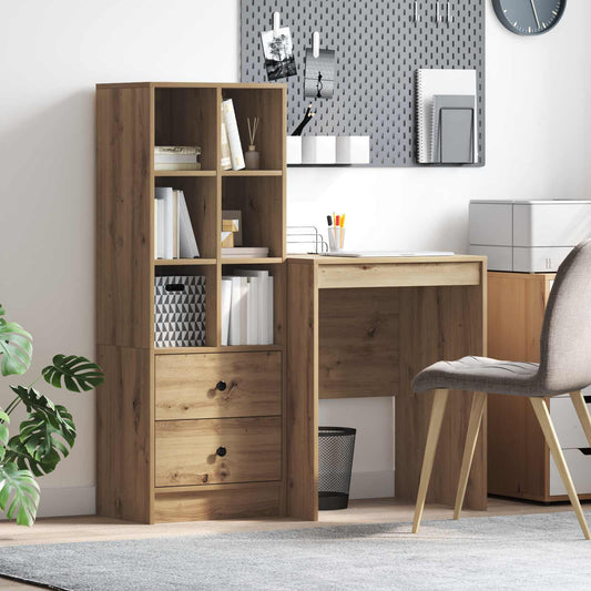 Desk with Drawer with Shelf with Storage 2 pcs Artisan Oak