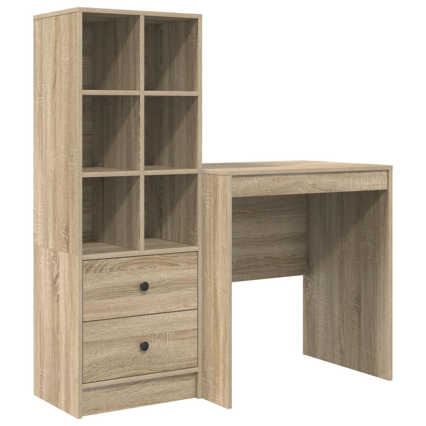 Desk with Drawer with Shelf with Storage 2 pcs Sonoma Oak
