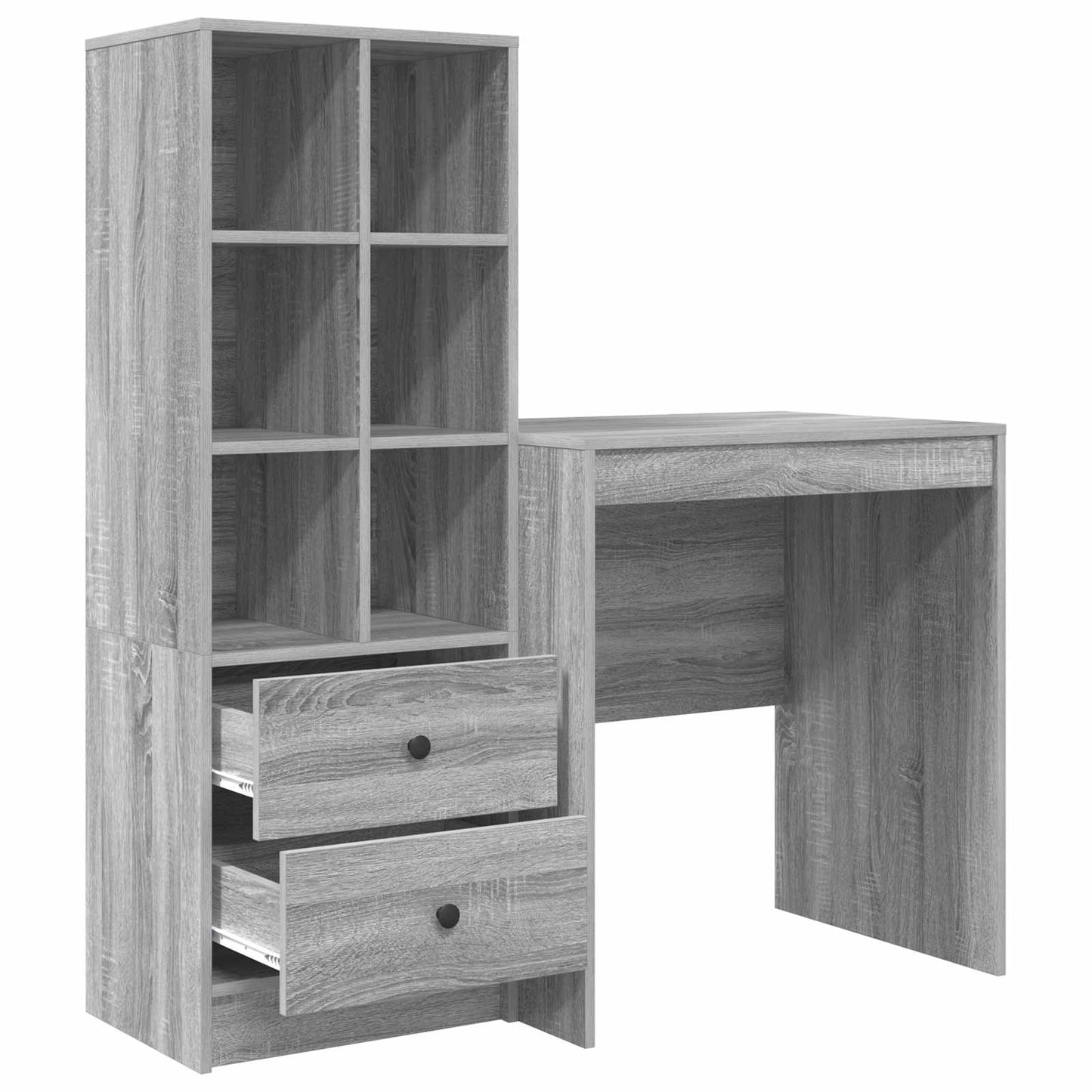 Desk with Drawer with Shelf with Storage 2 pcs Grey Sonoma
