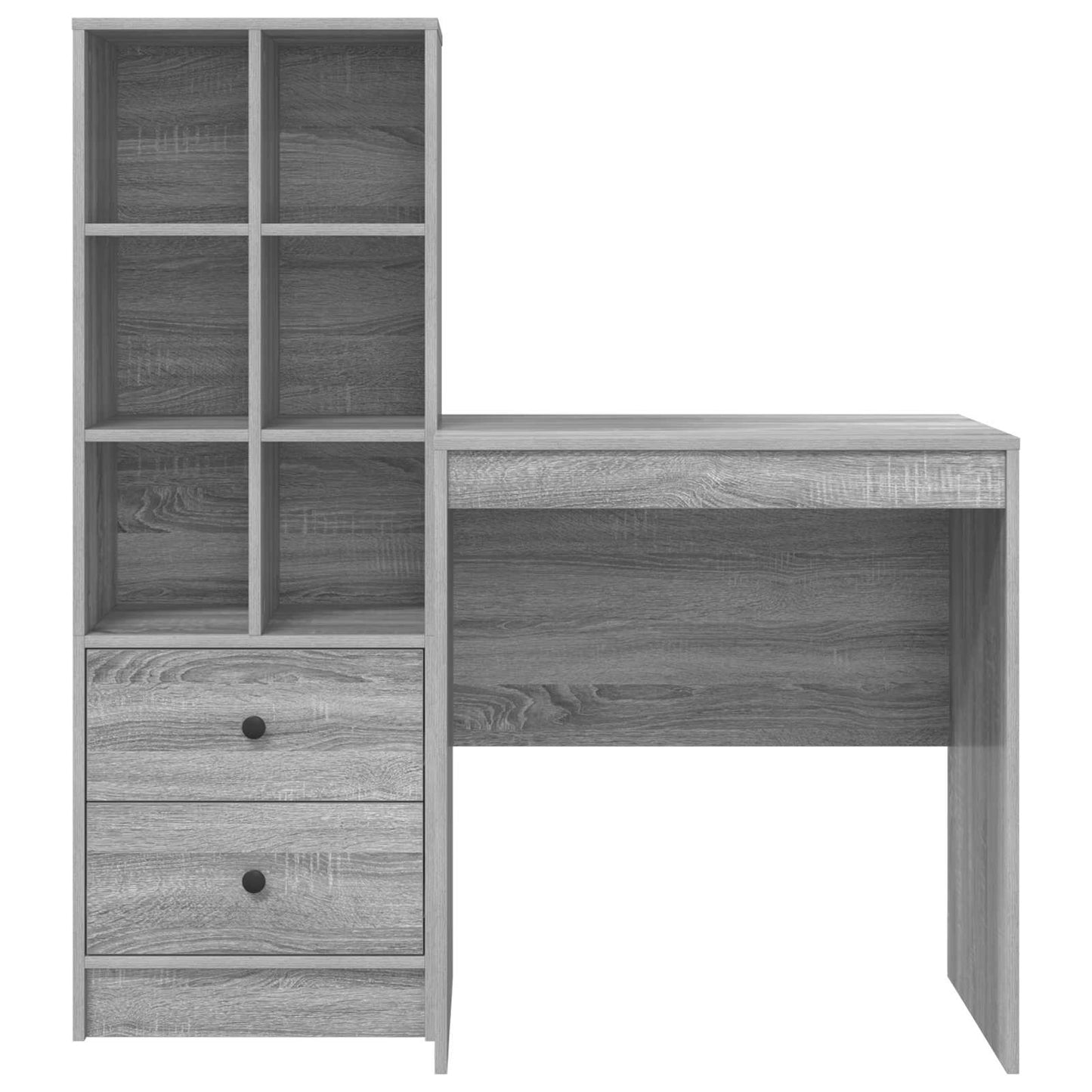 Desk with Drawer with Shelf with Storage 2 pcs Grey Sonoma