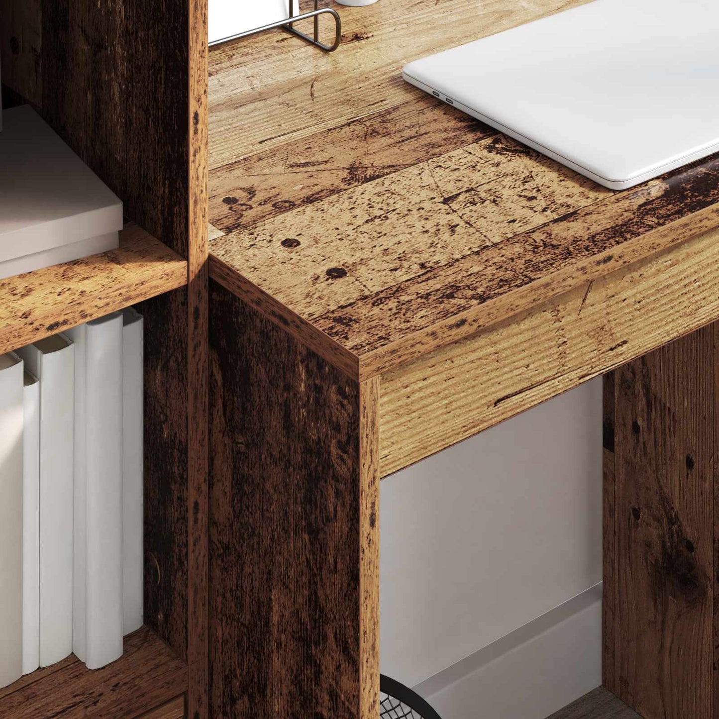 Desk with Drawer with Shelf with Storage 2 pcs Old Wood