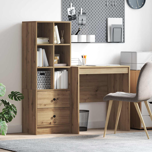 Desk with Drawer with Shelf with Storage 2 pcs Artisan Oak