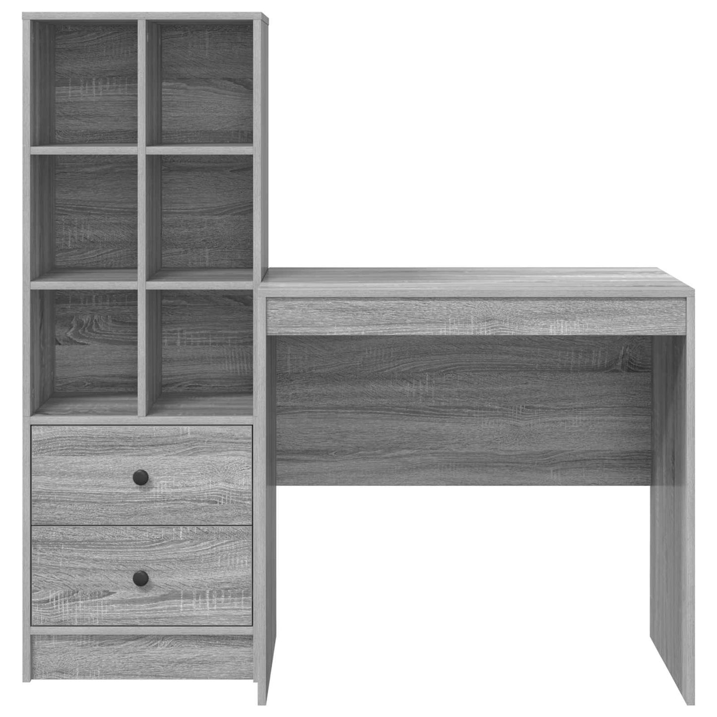Desk with Drawer with Shelf with Storage 2 pcs Grey Sonoma