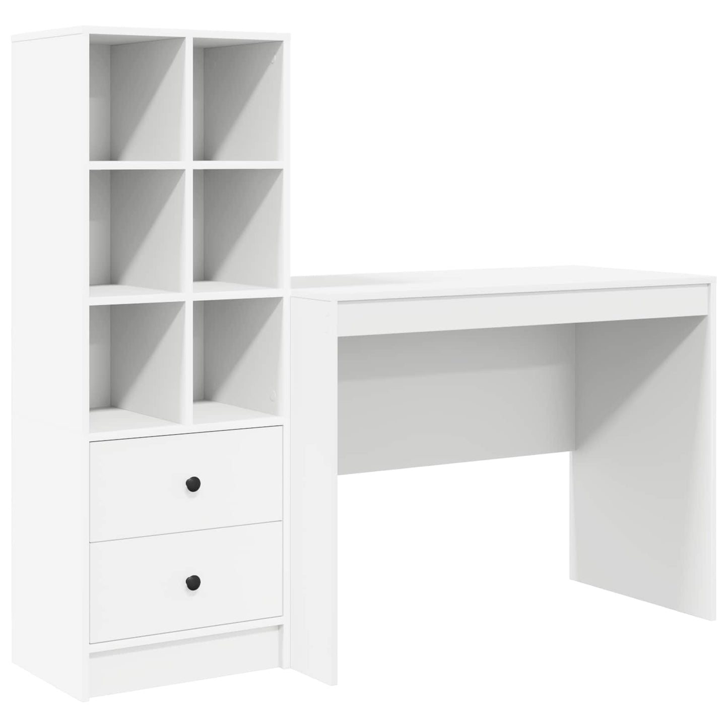 Desk with Drawer 2 pcs White
