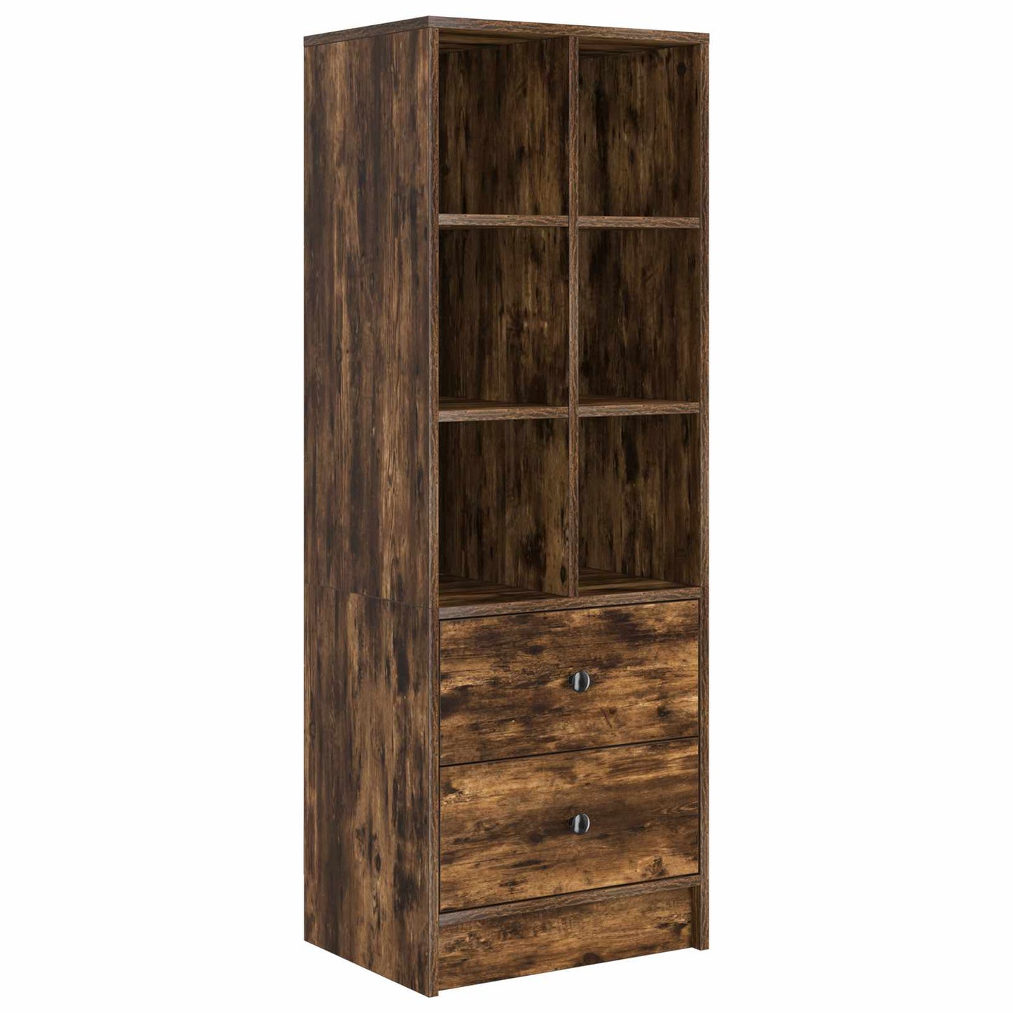 Desk with Drawer 2 pcs Smoked Oak