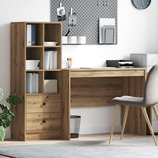 Desk with Drawer 2 pcs Artisan Oak
