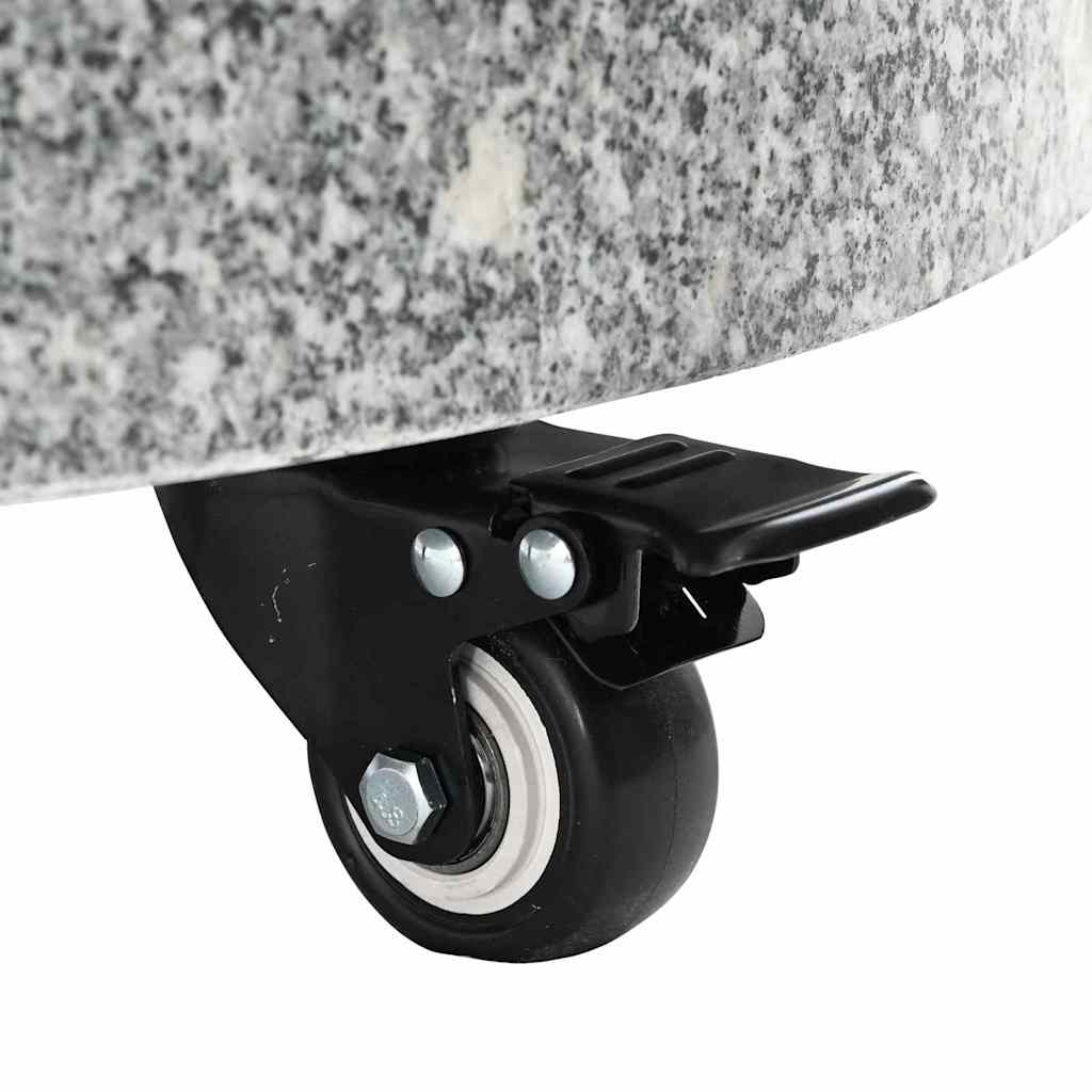Parasol Base 29.8kg Grey Granite and Stainless Steel Round