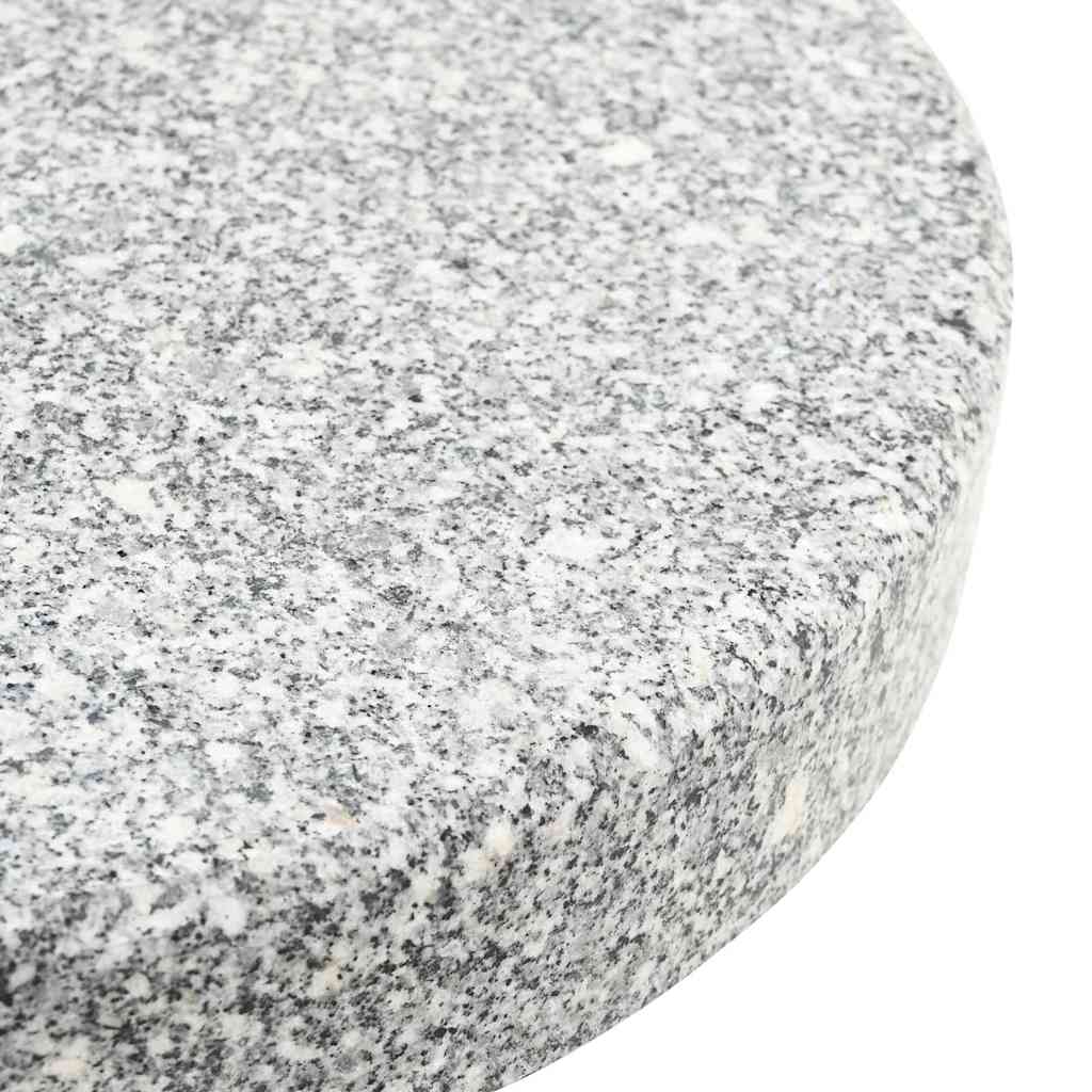 Parasol Base 29.8kg Grey Granite and Stainless Steel Round