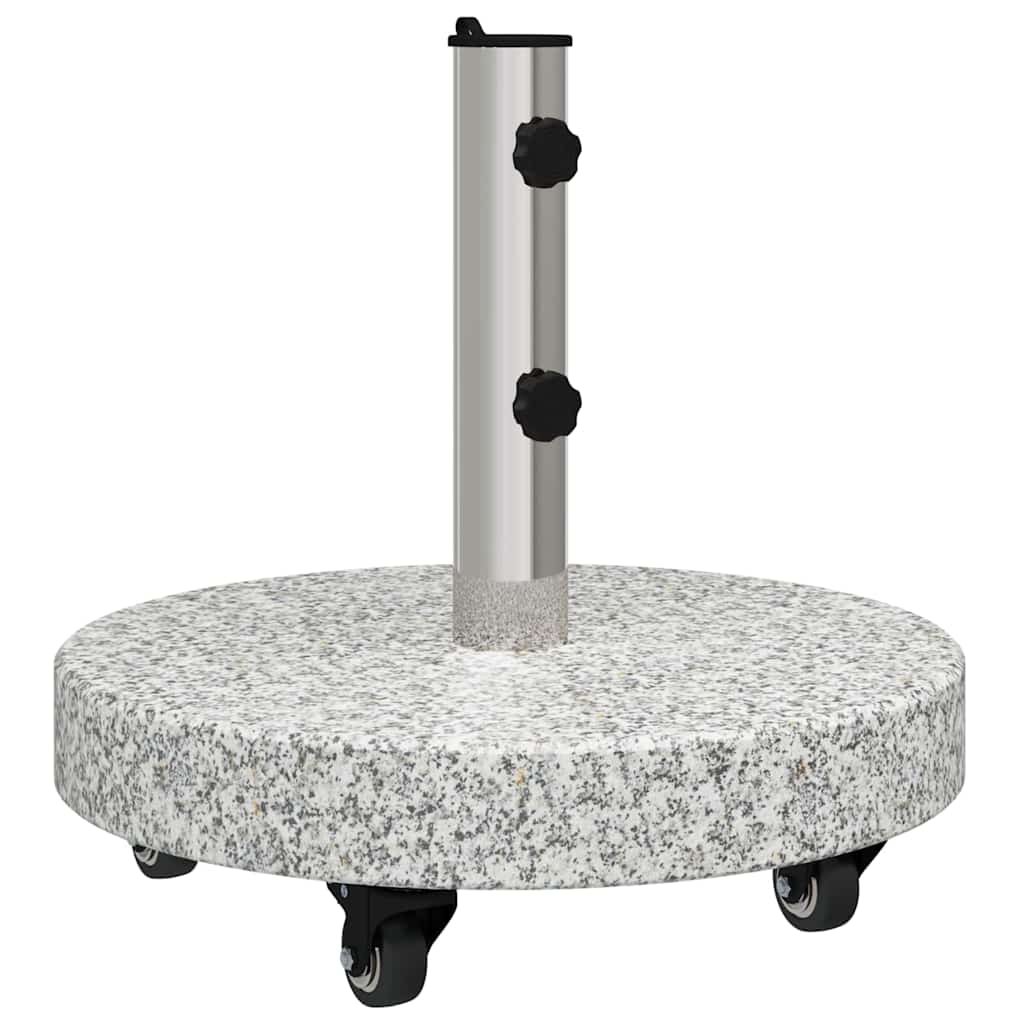 Parasol Base 29.8kg Grey Granite and Stainless Steel Round