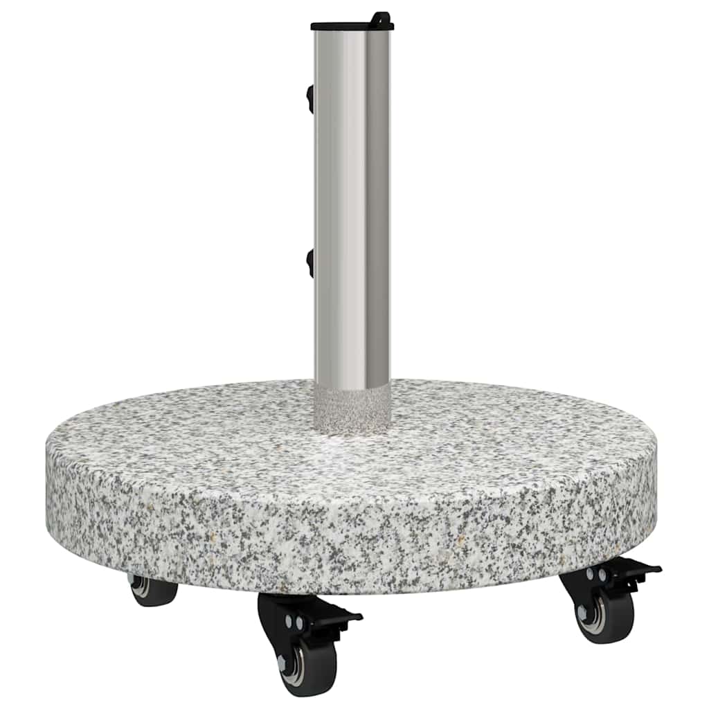 Parasol Base 29.8kg Grey Granite and Stainless Steel Round