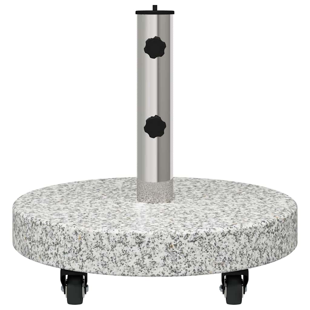 Parasol Base 29.8kg Grey Granite and Stainless Steel Round