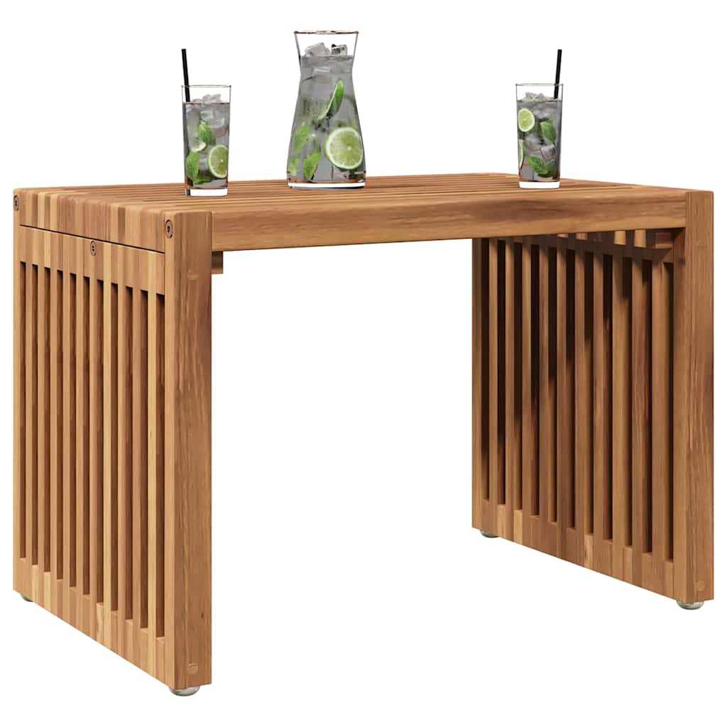 Garden Side Table Brown 50 x 32.5 x 35 cm Solid Teak Wood