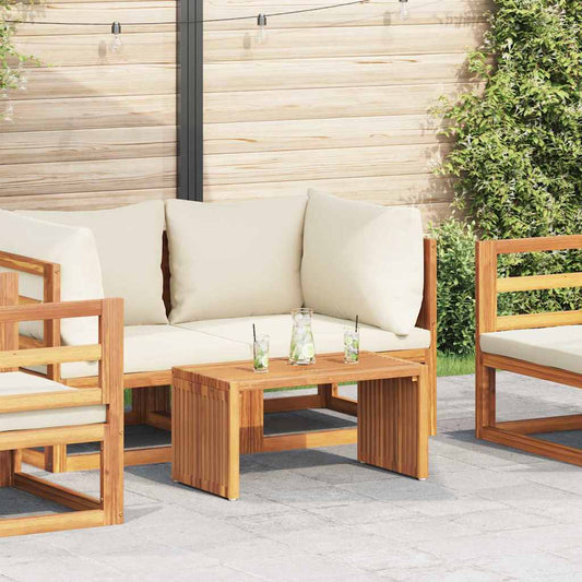 Garden Side Table Brown 70 x 37.5 x 35.5 cm Solid Teak Wood