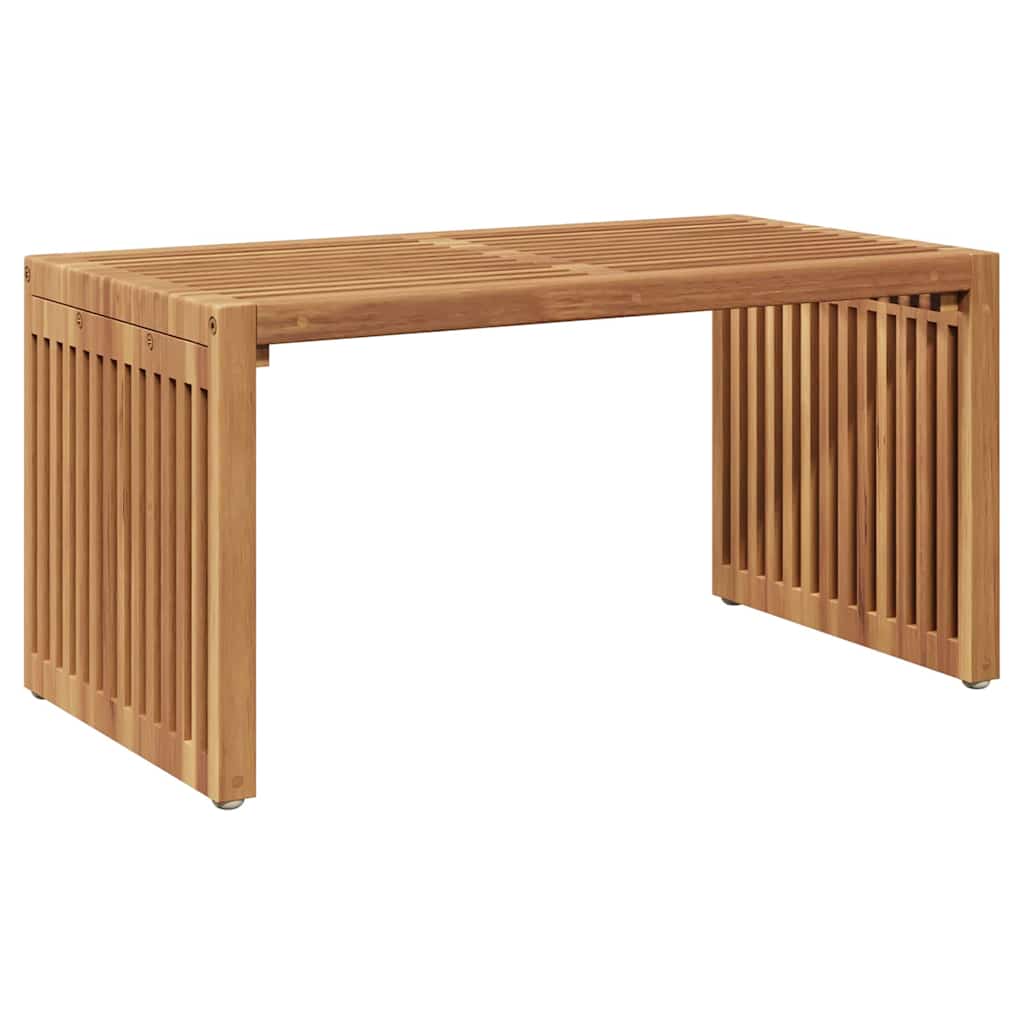 Garden Side Table Brown 70 x 37.5 x 35.5 cm Solid Teak Wood