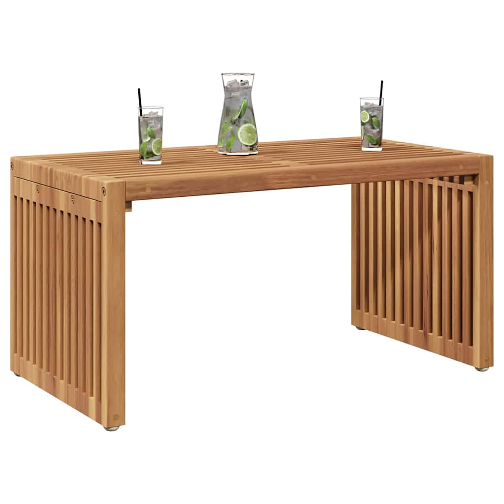 Garden Side Table Brown 70 x 37.5 x 35.5 cm Solid Teak Wood