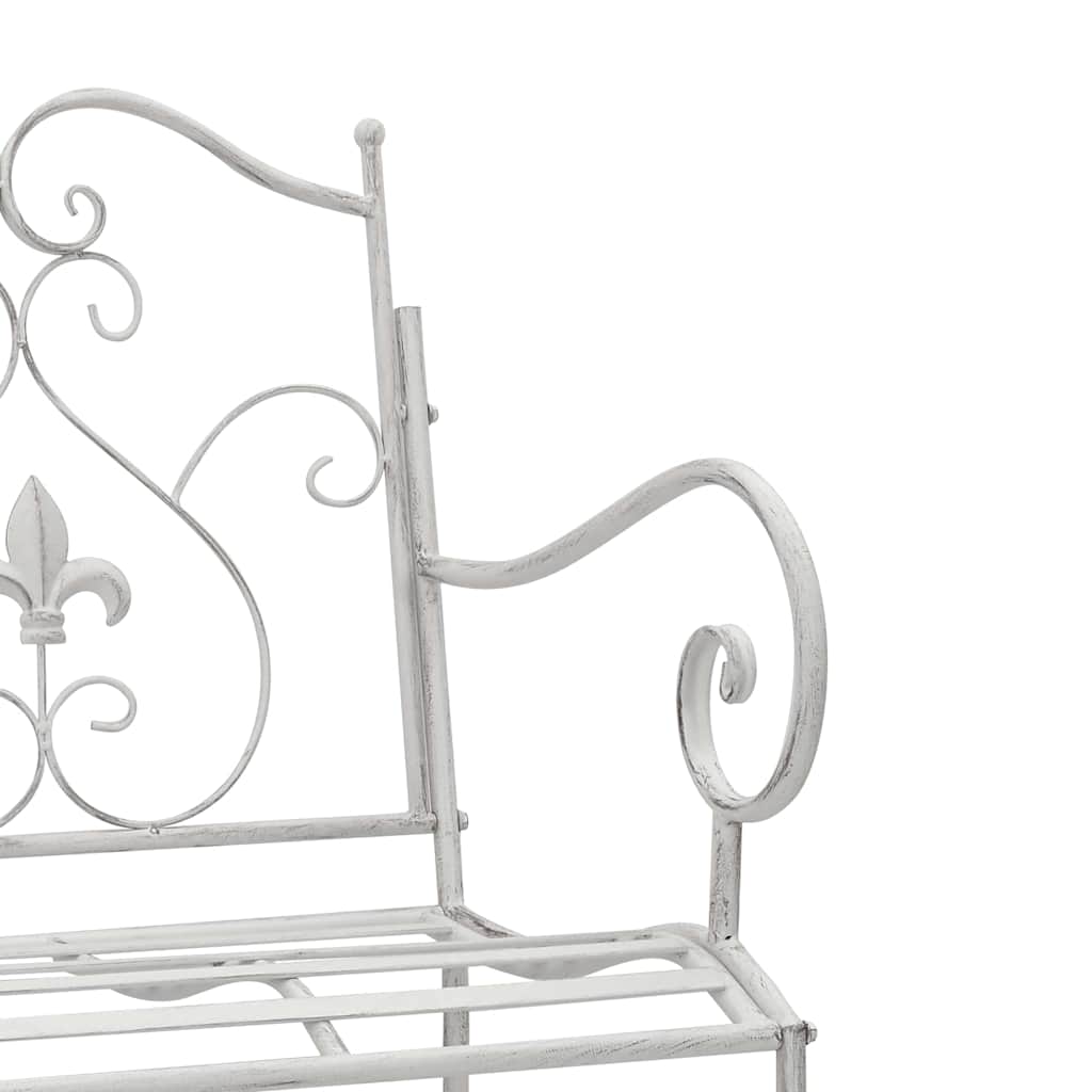 Garden Bench Antique White 104 x 54 x 93 cm Steel