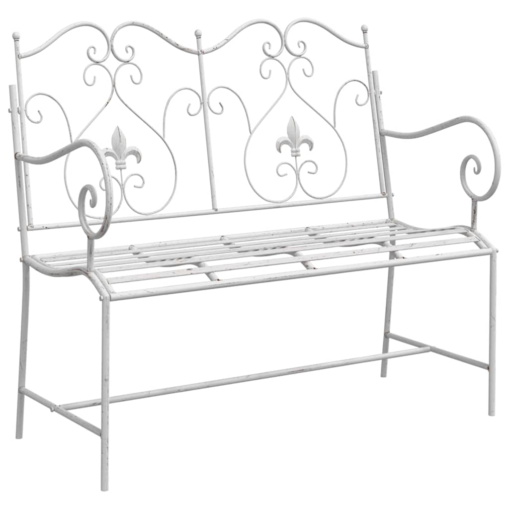 Garden Bench Antique White 104 x 54 x 93 cm Steel