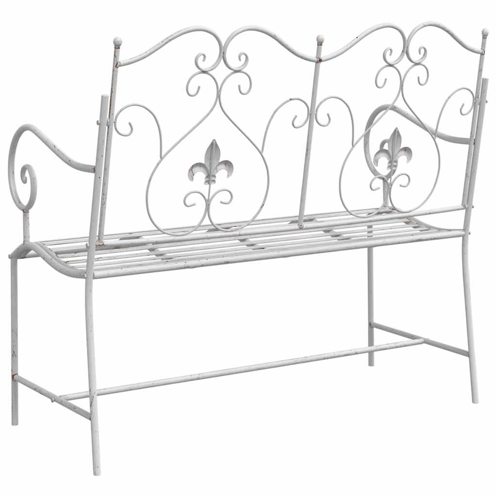 Garden Bench Antique White 104 x 54 x 93 cm Steel