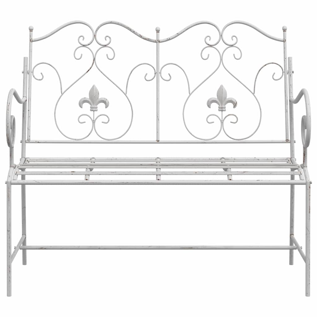 Garden Bench Antique White 104 x 54 x 93 cm Steel