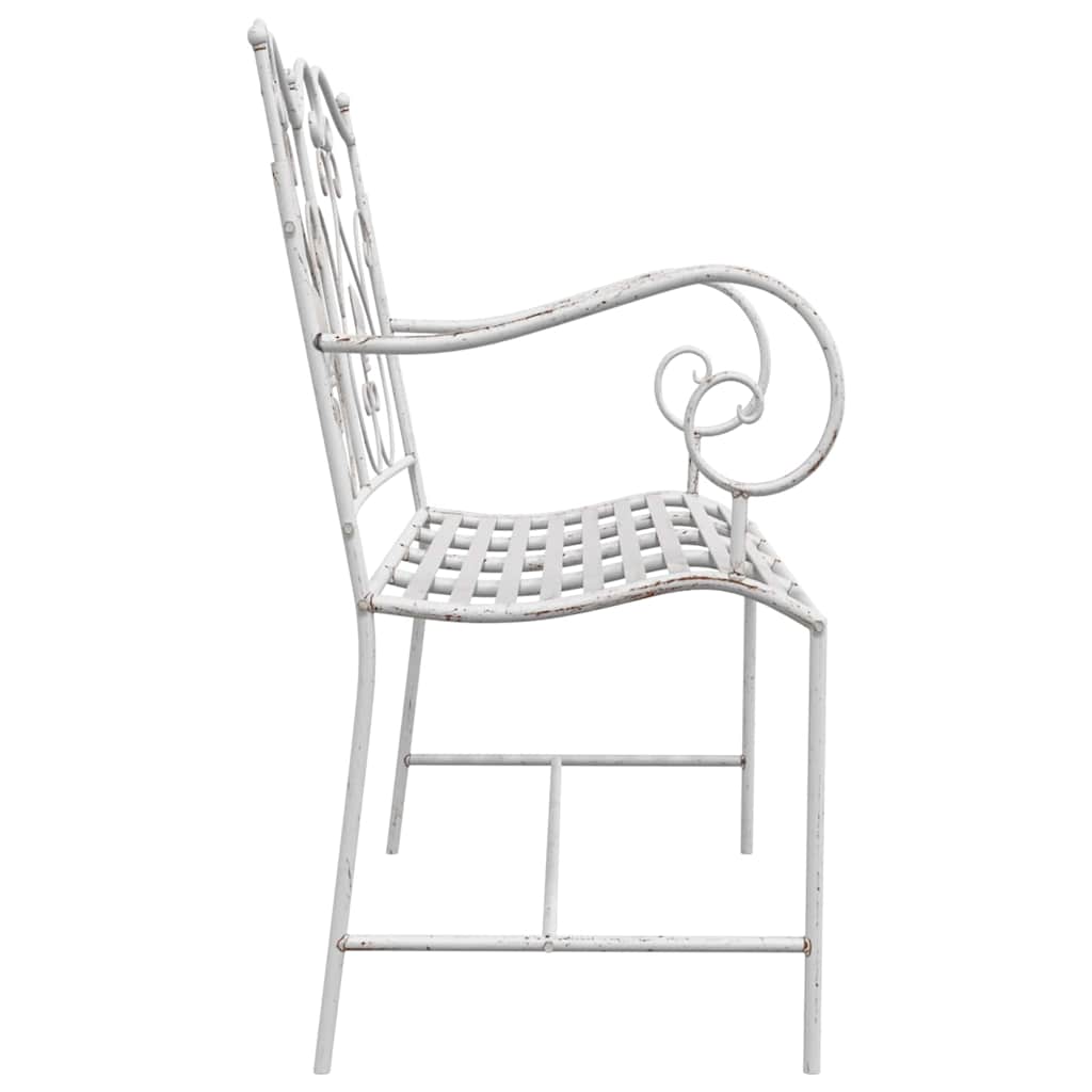 Garden Bench Antique White 104 x 54 x 93 cm Steel