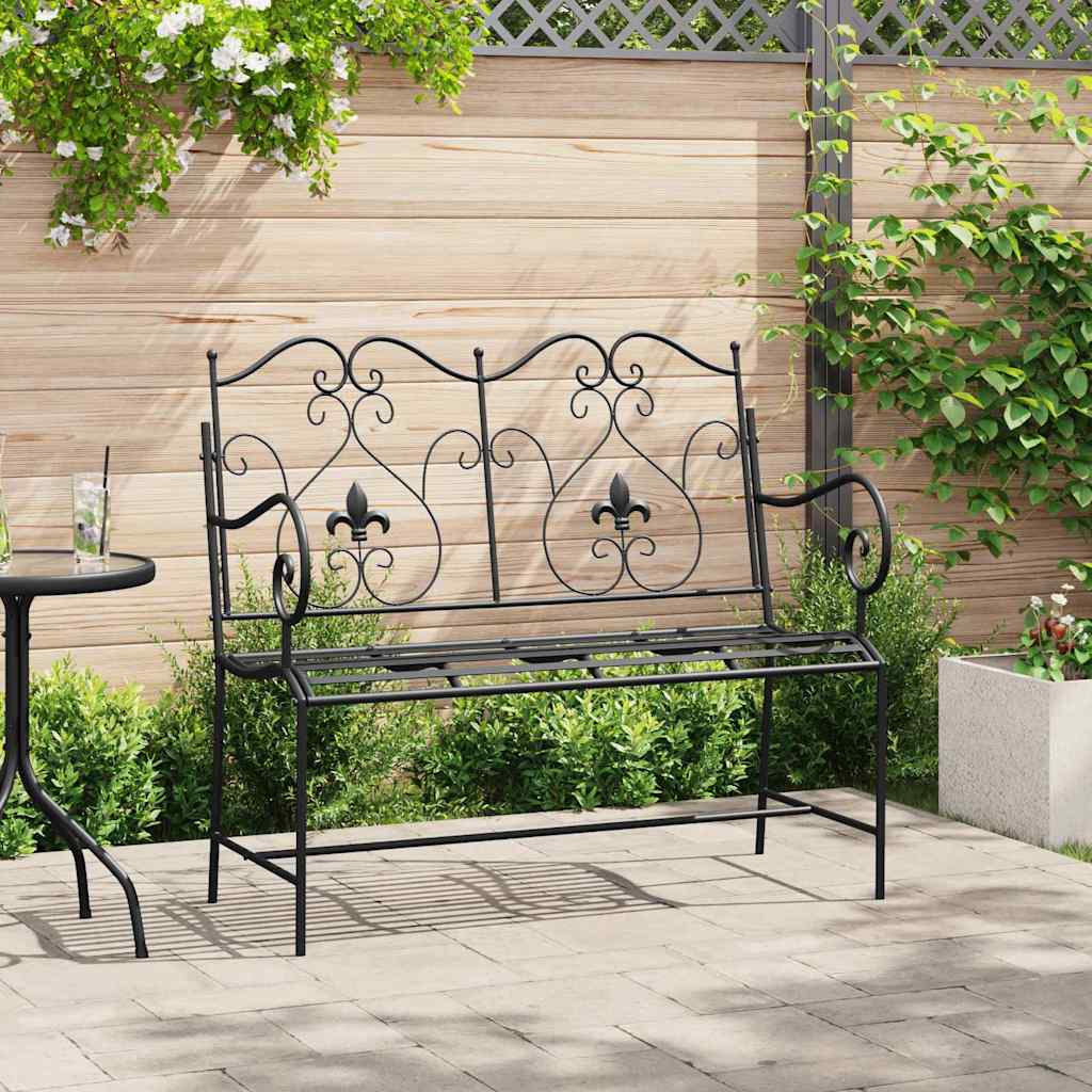 Garden Bench Black 104 x 54 x 93 cm Steel