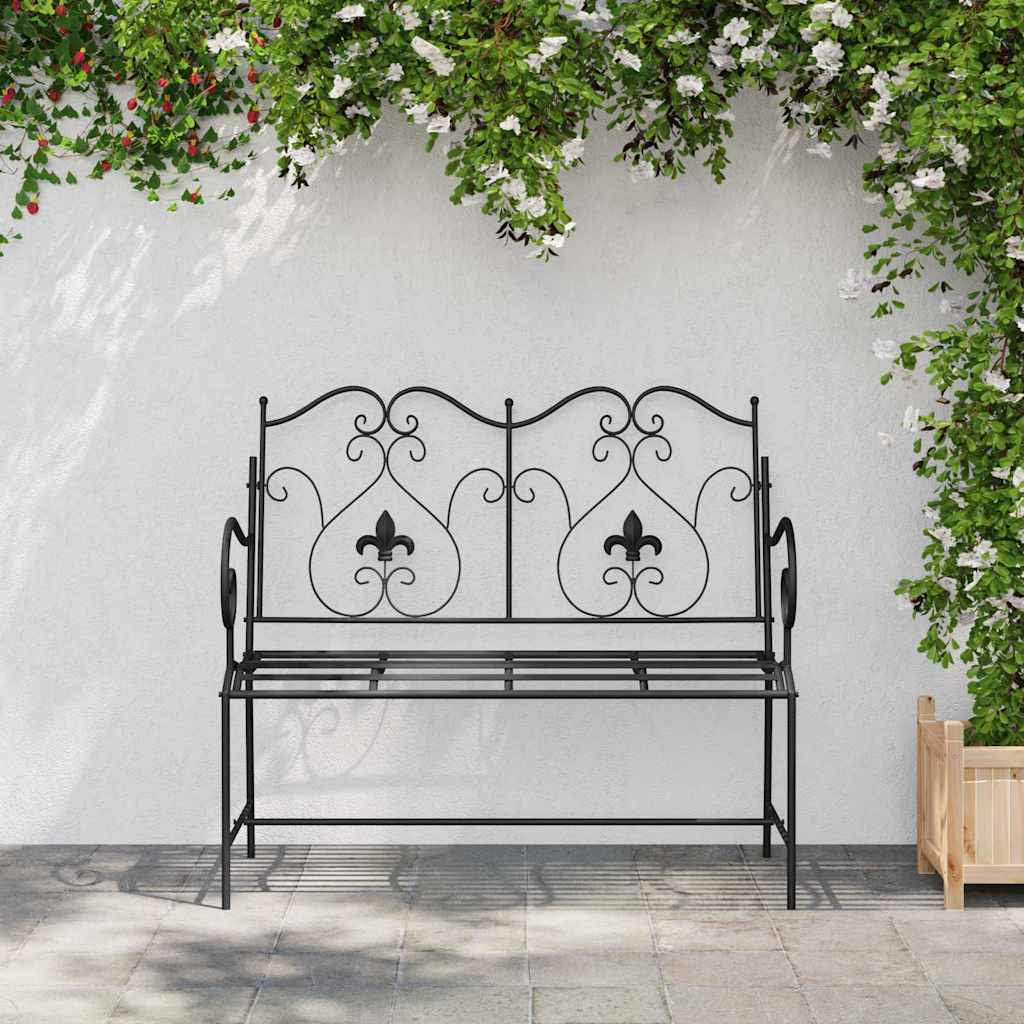 Garden Bench Black 104 x 54 x 93 cm Steel