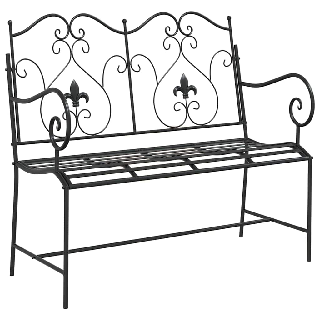 Garden Bench Black 104 x 54 x 93 cm Steel