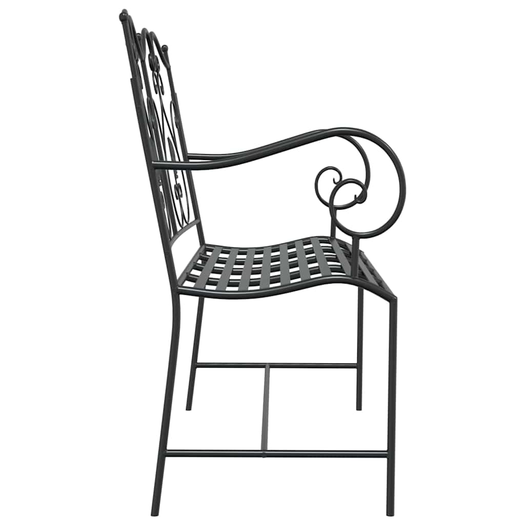 Garden Bench Black 104 x 54 x 93 cm Steel