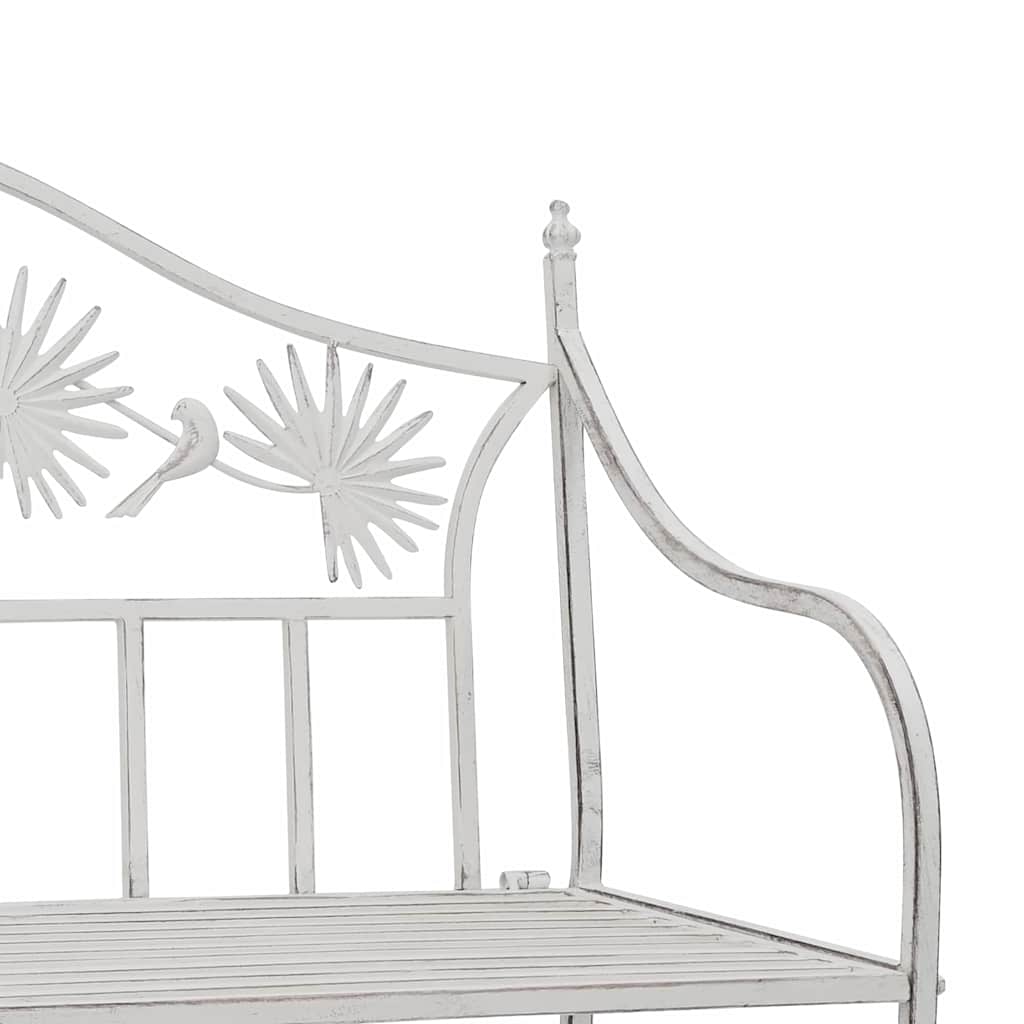 Garden Bench Antique White 104 x 52.5 x 89 cm Steel