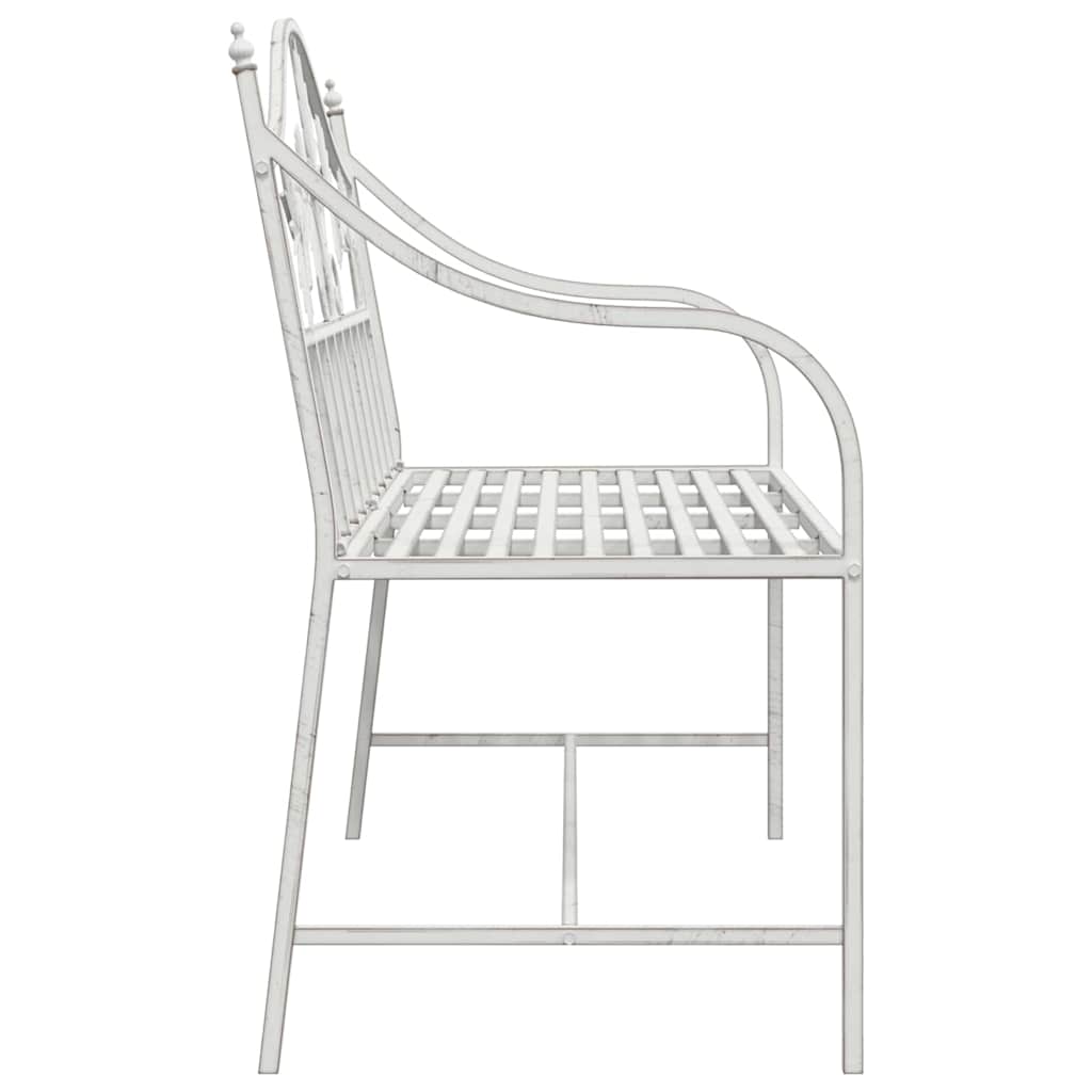 Garden Bench Antique White 104 x 52.5 x 89 cm Steel