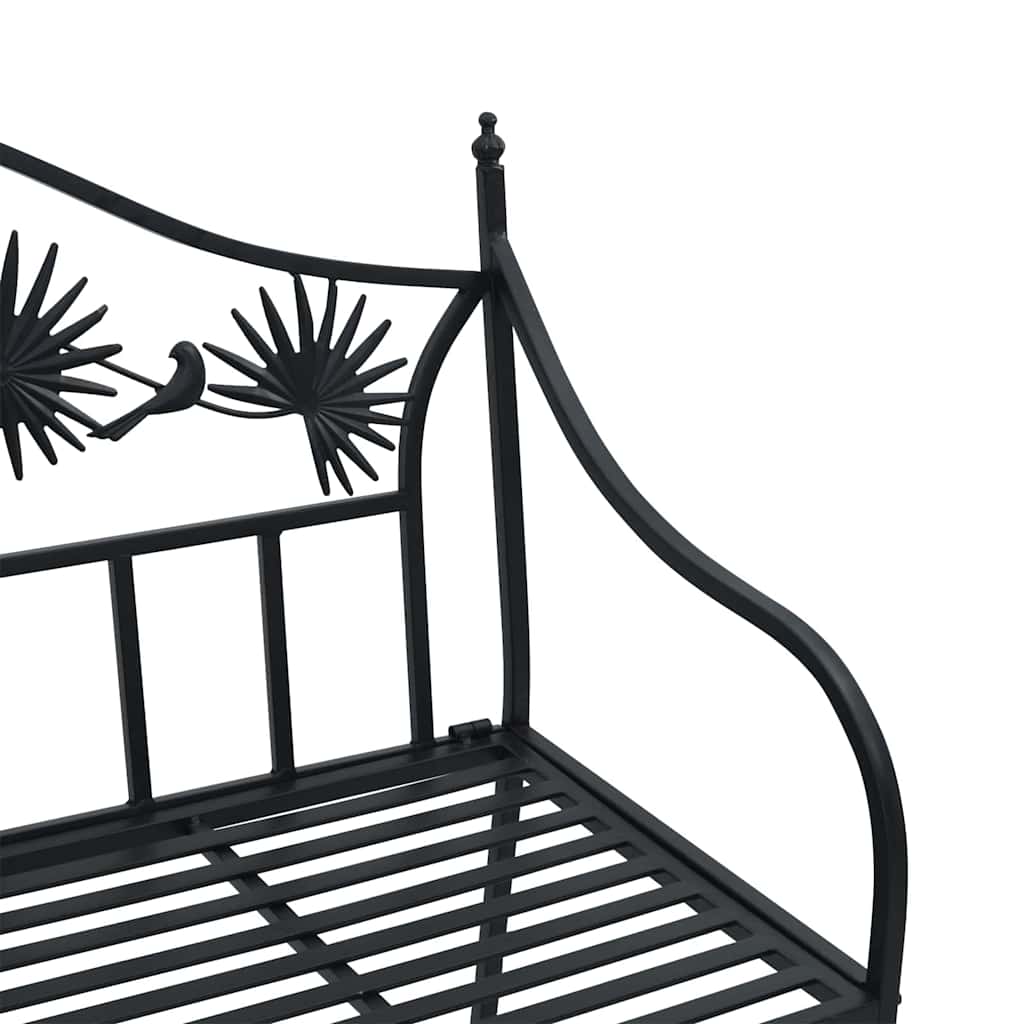 Garden Bench Black 104 x 52.5 x 89 cm Steel