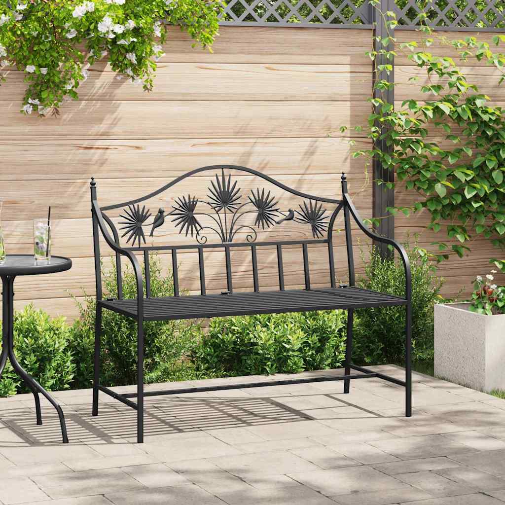Garden Bench Black 104 x 52.5 x 89 cm Steel