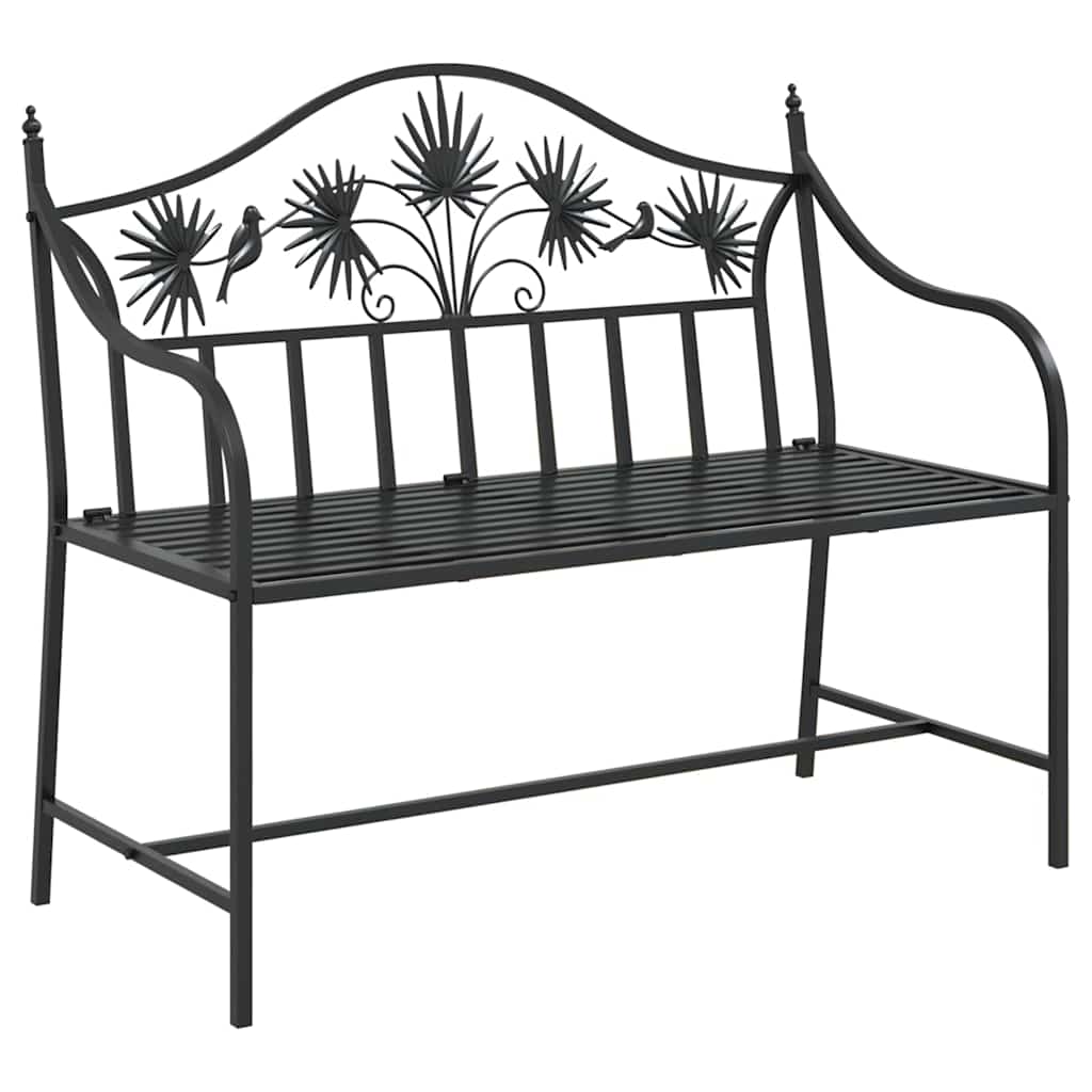 Garden Bench Black 104 x 52.5 x 89 cm Steel