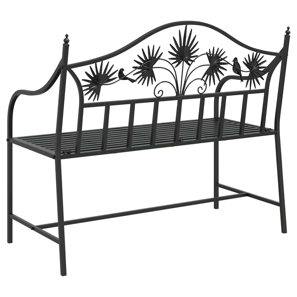 Garden Bench Black 104 x 52.5 x 89 cm Steel