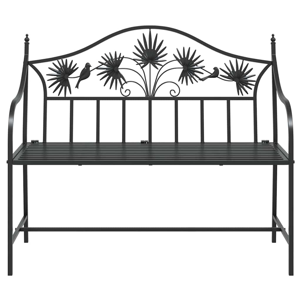 Garden Bench Black 104 x 52.5 x 89 cm Steel
